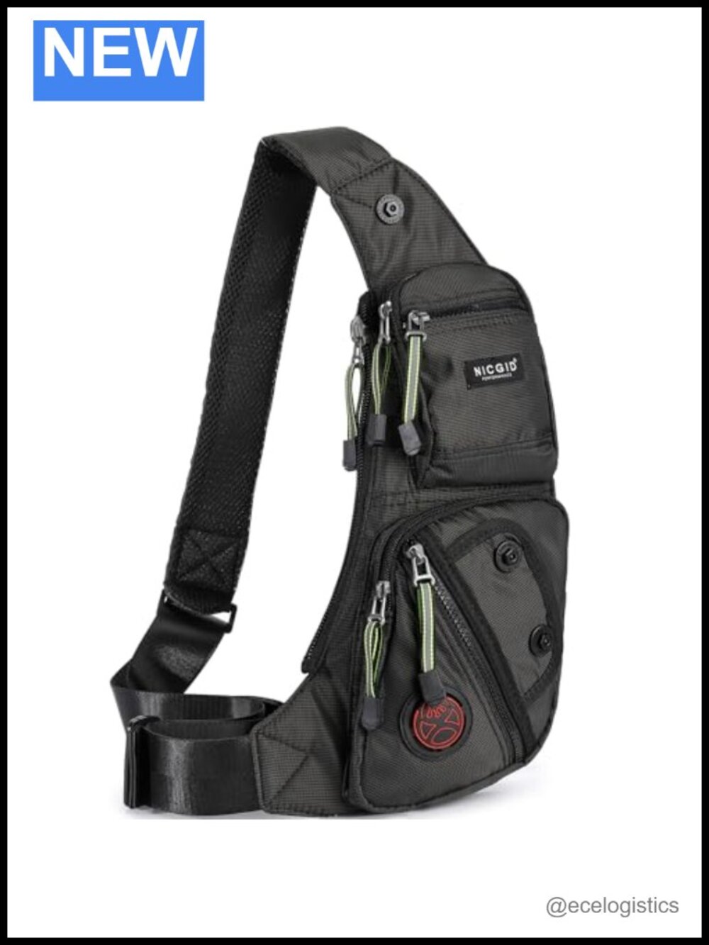 Water-Resistant Nylon Sling Bag Crossbody Backpack Casual Daypack EDC
